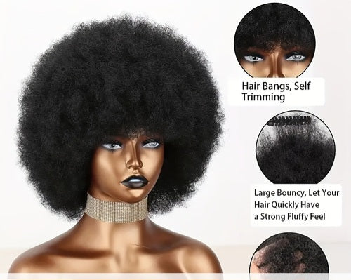 Afro perruque court bouclés