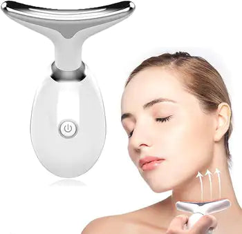 Masseur Facial de Beauté, Dispositif Facial Microcourant pour l'Acné de 7 Couleurs Ondulé, Raffermissant la Peau pour le Visage et le Cou