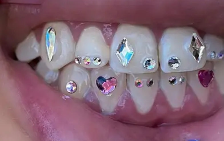 8 pcs Bijoux pierres précieuses 3D pour les dents