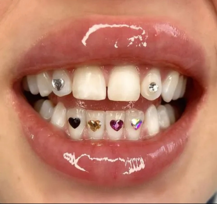 8 pcs Bijoux pierres précieuses 3D pour les dents