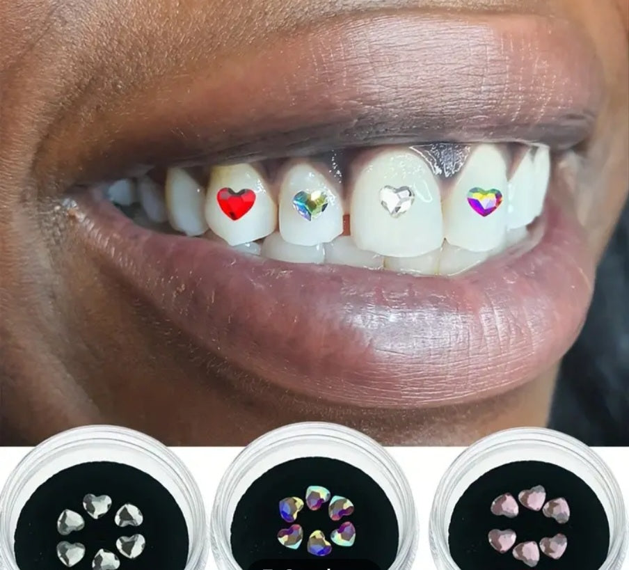 8 pcs Bijoux pierres précieuses 3D pour les dents