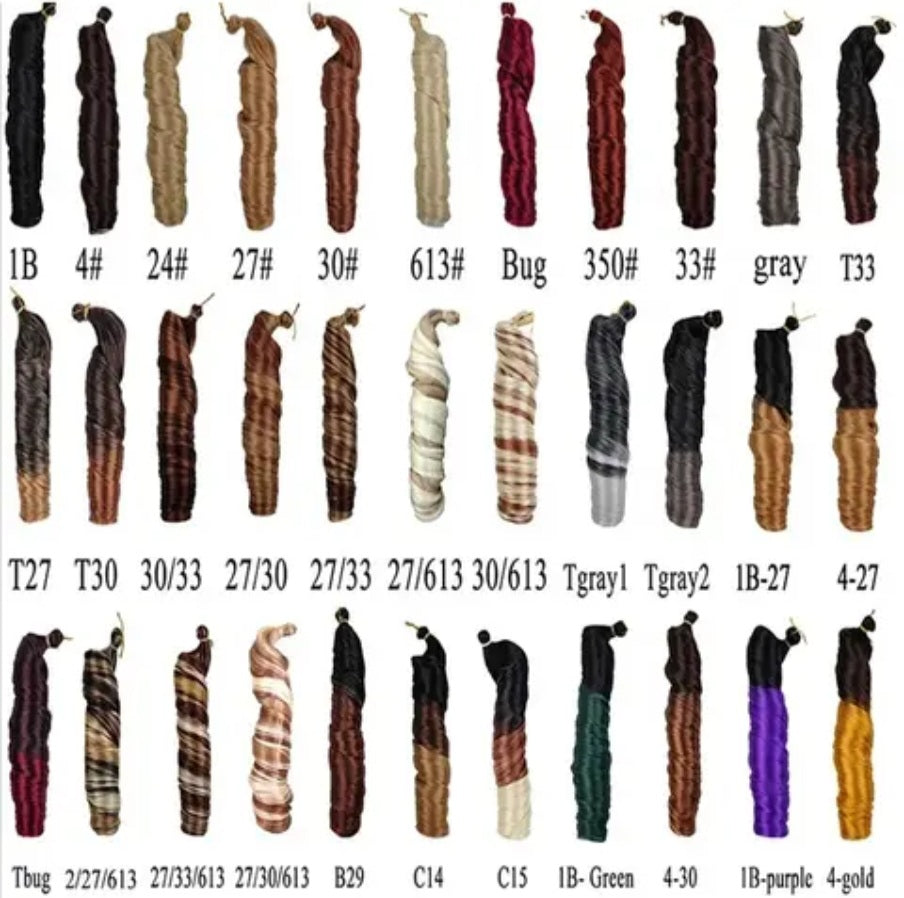 Tresses Ondulées Extentions de Cheveux en Crochet Boucles en Spirale