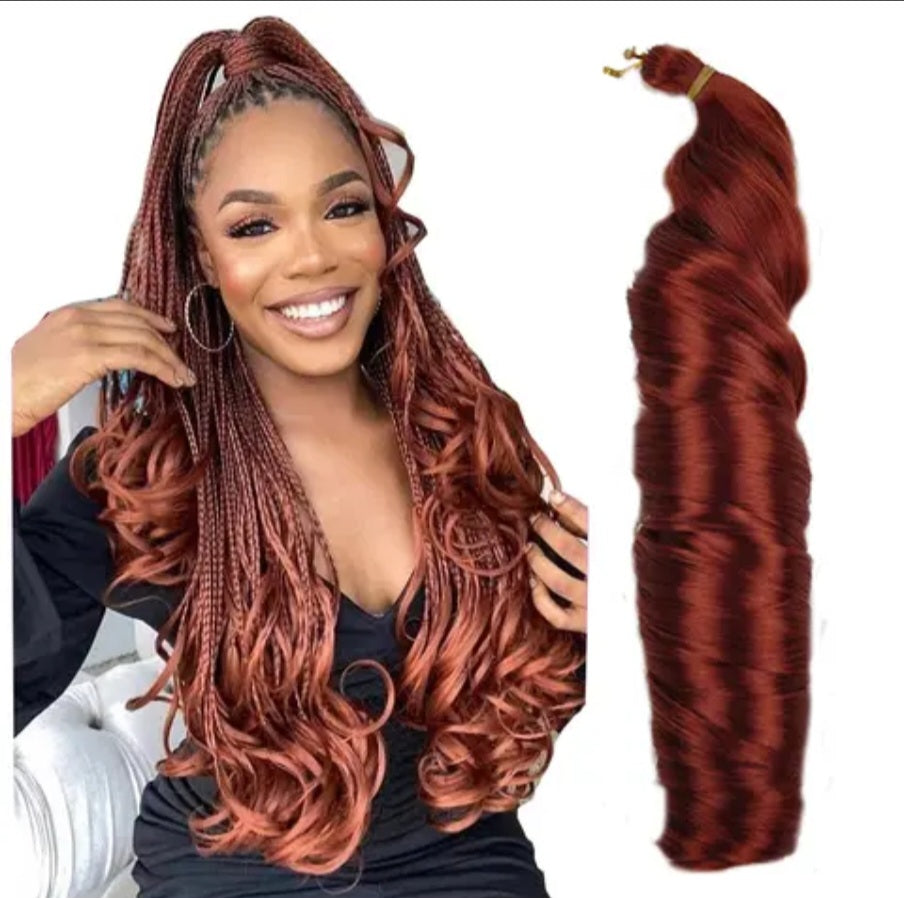 Tresses Ondulées Extentions de Cheveux en Crochet Boucles en Spirale
