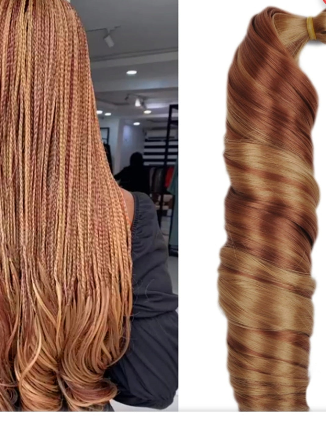 Tresses Ondulées Extentions de Cheveux en Crochet Boucles en Spirale