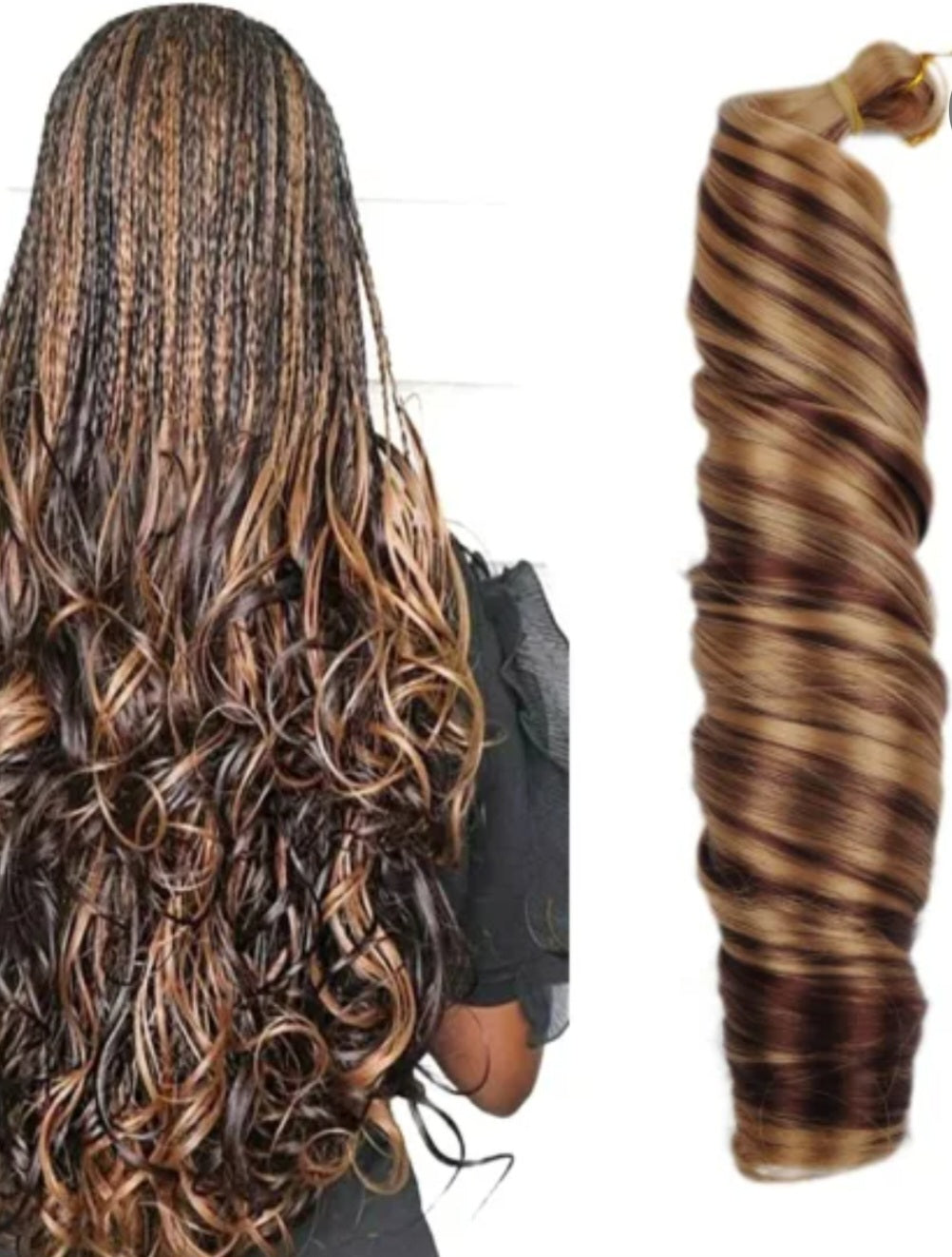 Tresses Ondulées Extentions de Cheveux en Crochet Boucles en Spirale