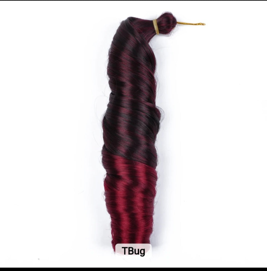 Tresses Ondulées Extentions de Cheveux en Crochet Boucles en Spirale