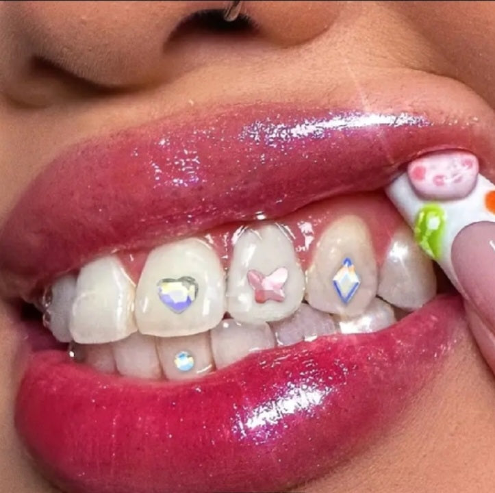 8 pcs Bijoux pierres précieuses 3D pour les dents