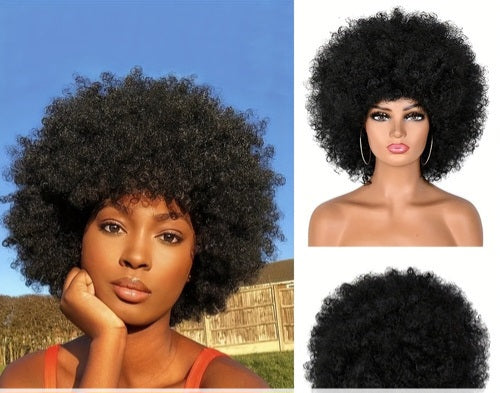 Afro perruque court bouclés