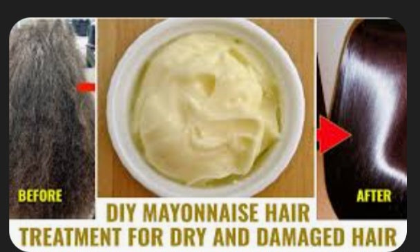 Mayonnaise masque des cheveux avec l'huile d'Olive