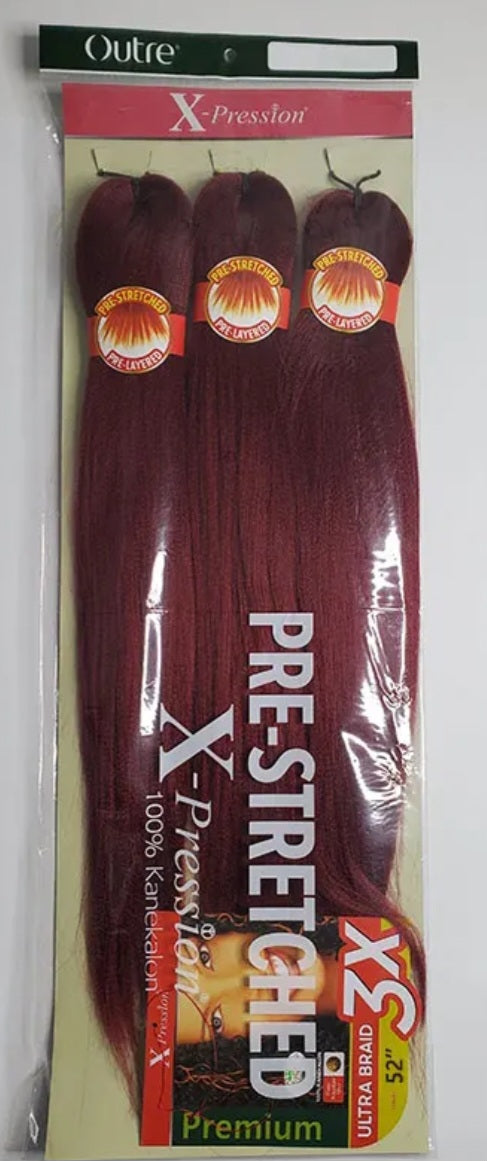 Tresses 3X-X pression Pre Stretched Ultra Braids 52"