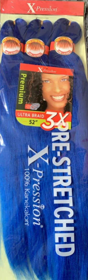 Tresses 3X-X pression Pre Stretched Ultra Braids 52"