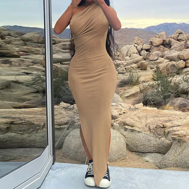 Women's Casual Draped Long Dress